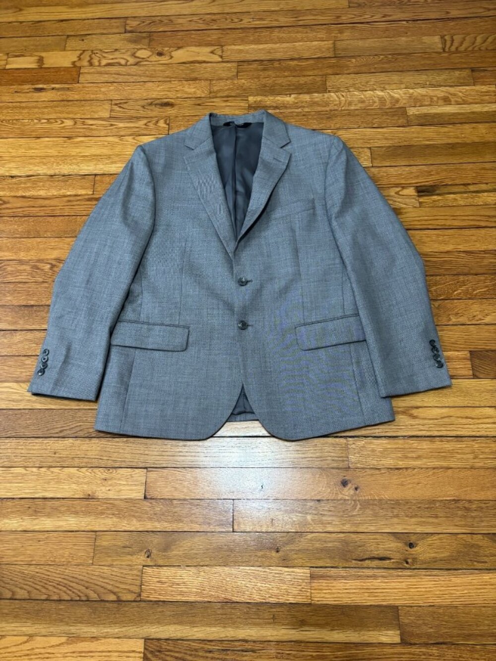 Jos. A. Bank Mens Blazer Jacket 44S Gray 100% Wool Slim Fit 2 Button Sport Coat